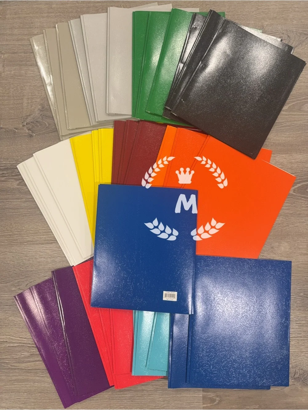 2 Pocket Paper Folder with Prongs Letter Size 12 Colors X 3 Total 36 Folders